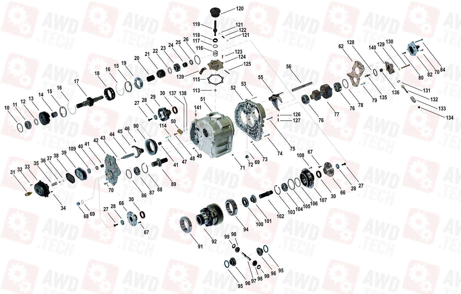 VG150 Transfer Case schema - repair / rebuild / overhaul parts 